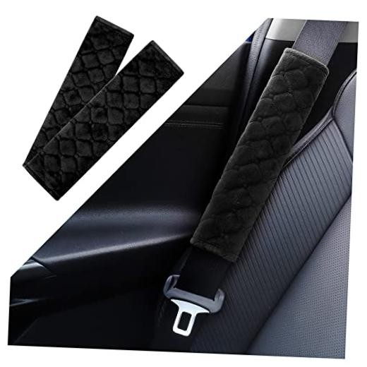 2 PCS Auto Seatbelt Covers Soft Seat Belt Cushion,Anti-Friction for a Black