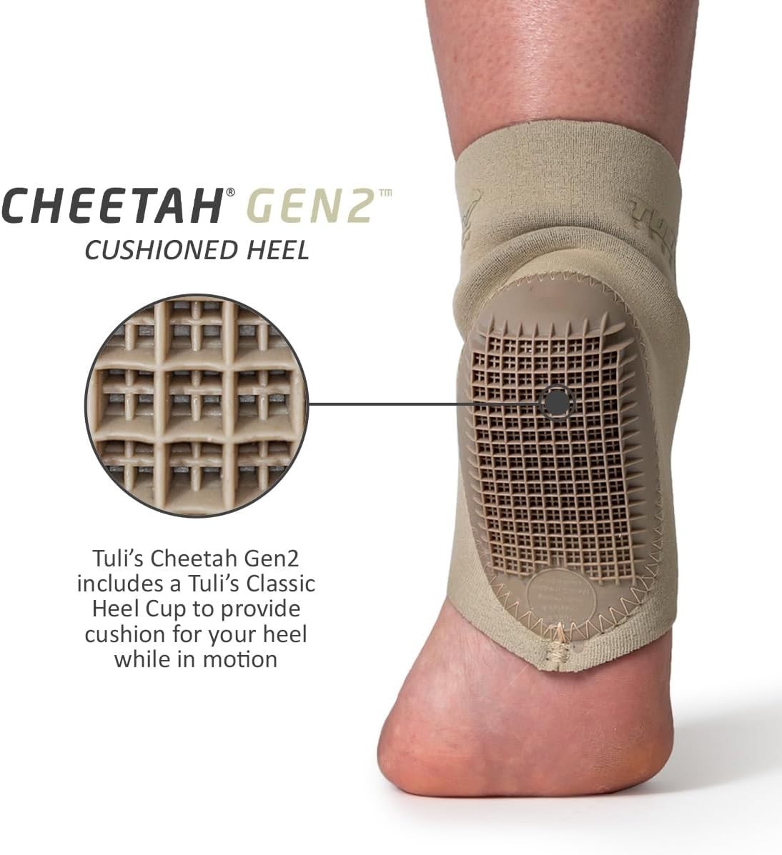 Tuli’S Cheetah Heel Cup with Compression Sleeve for Sever’S Disease and Heel Pai