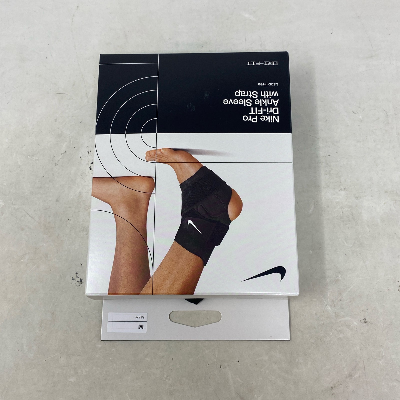 Nike Pro Dri-FIT Ankle Sleeve w/ Strap Black/White Unisex M – 3 PACK