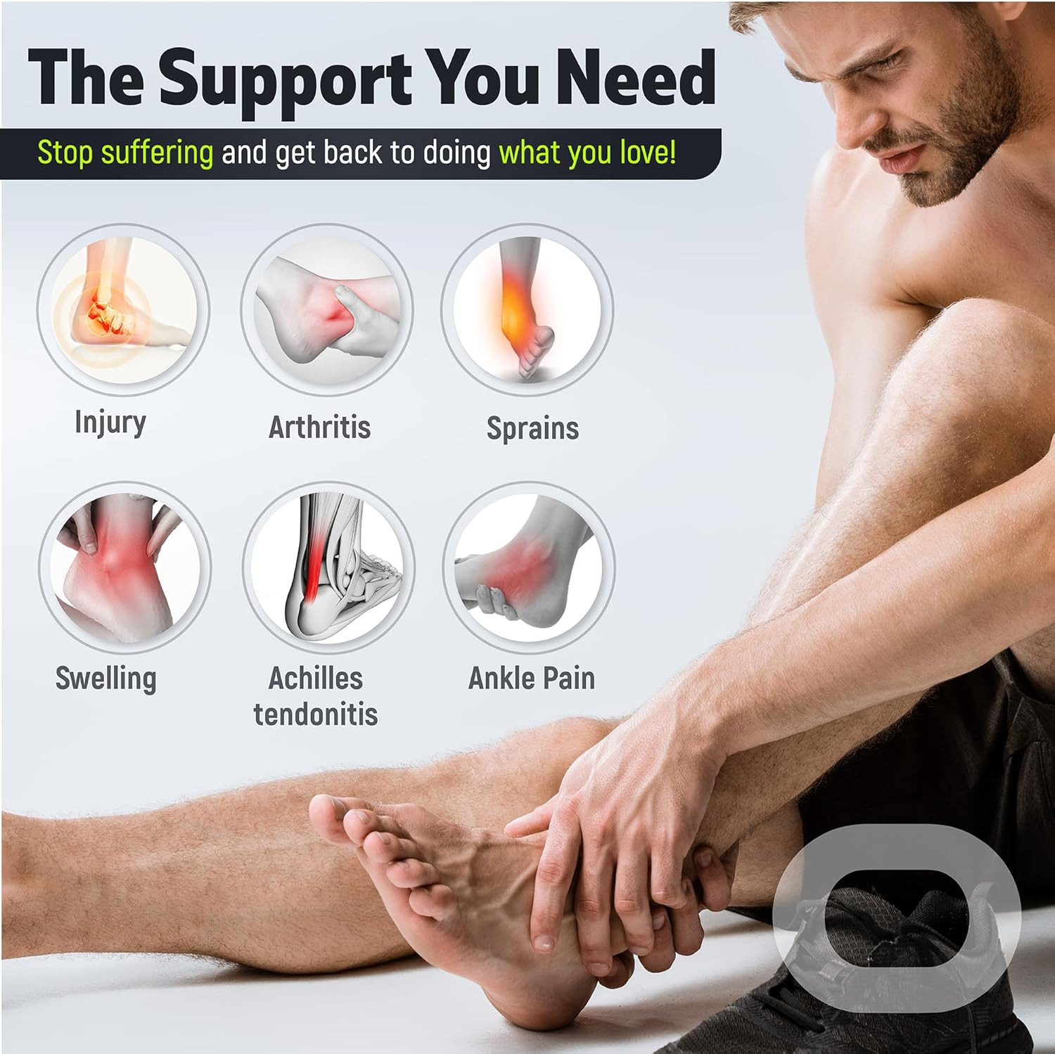 Ankle Compression Sleeve for Women & Men (Pair) – Ankle Brace for Sprain, Swelli