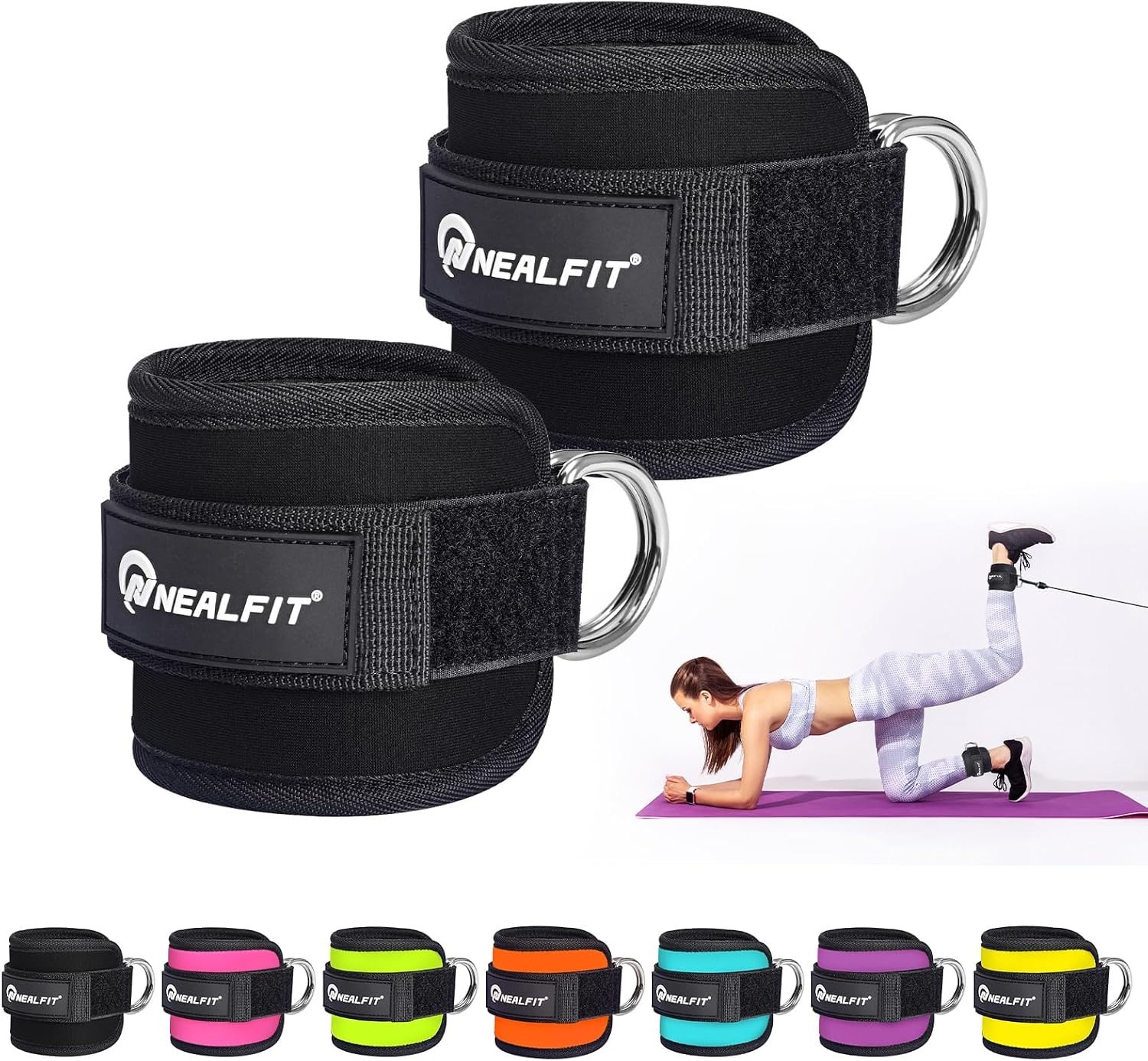 Neoprene Gym Ankle Straps Pair for Leg & Glute Workouts