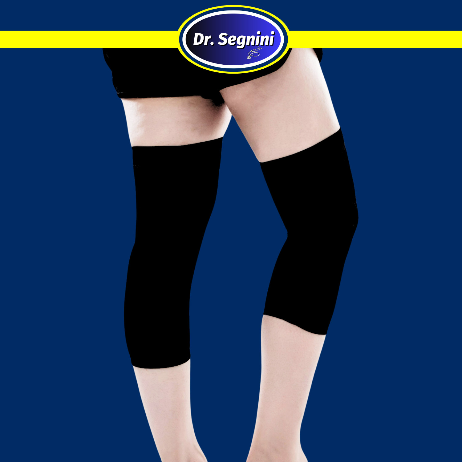 PAIR HIGH ELASTIC NYLON KNITTED KNEE BRACE SUPPORT SLEEVE ANTISLIP COMPRES✅J9108