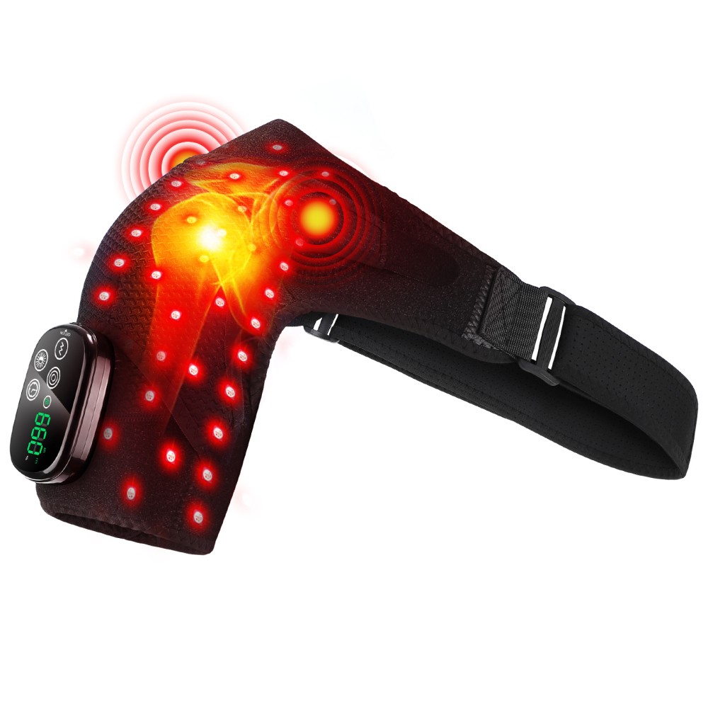Red Light Therapy Heated Vibration Shoulder Massager Joint Arthritis Pain Relief