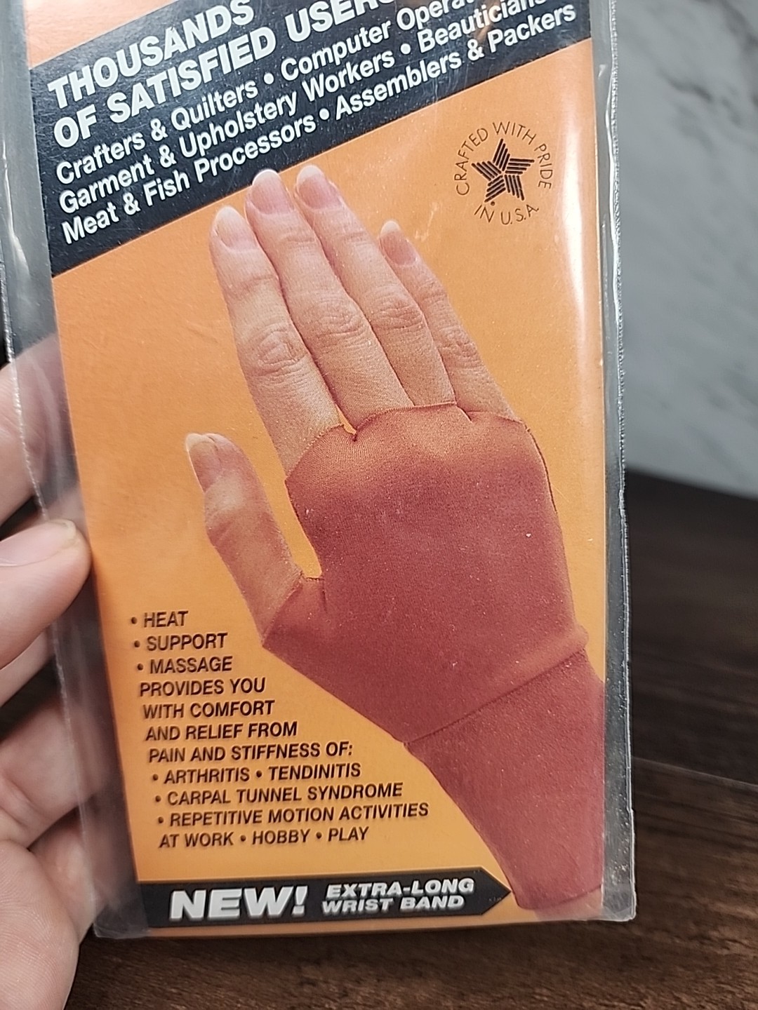 ☆RARE☆~Thergonomic Hand-aids Medium Ergonomic Support Gloves Washable Tan~☆LOOK☆