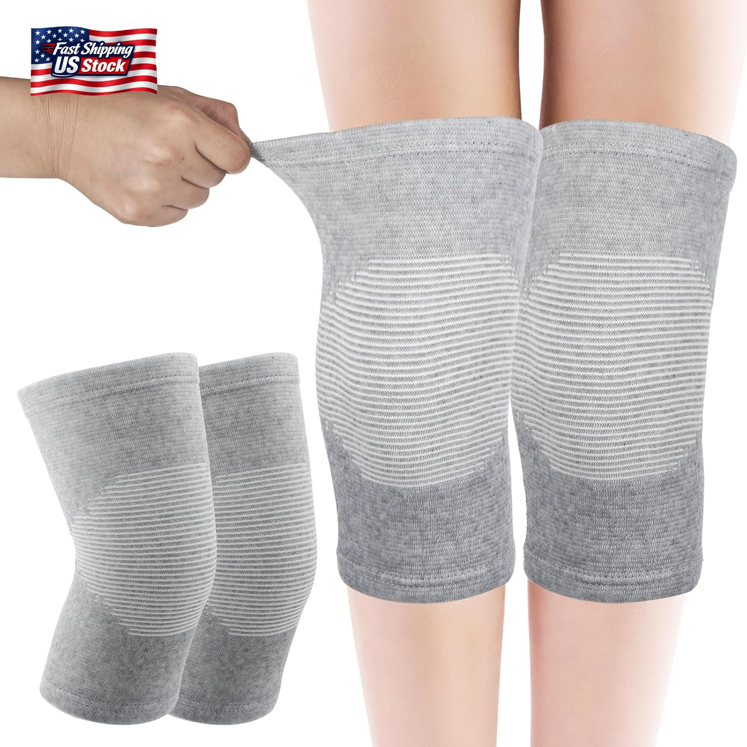 Bamboo Knee Sleeve, Elastic Compression Knee Brace Breathable Knees Pads Leg Sle