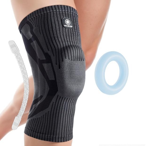 Compression Knee Sleeve with Patella Gel Pad & Side Stabilizers Knee Brace M/W
