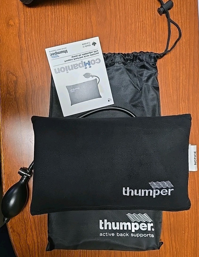 Thumper Companion, Neck And Back Support With Adjustable Air Pump