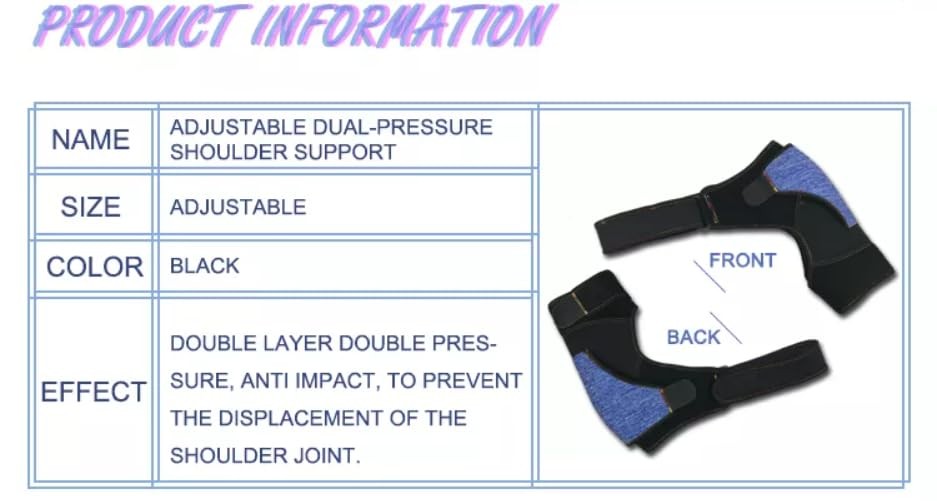 Adjustable Shoulder Brace & Arm Sling for Rotator Cuff Pain Relief – Black Neopr