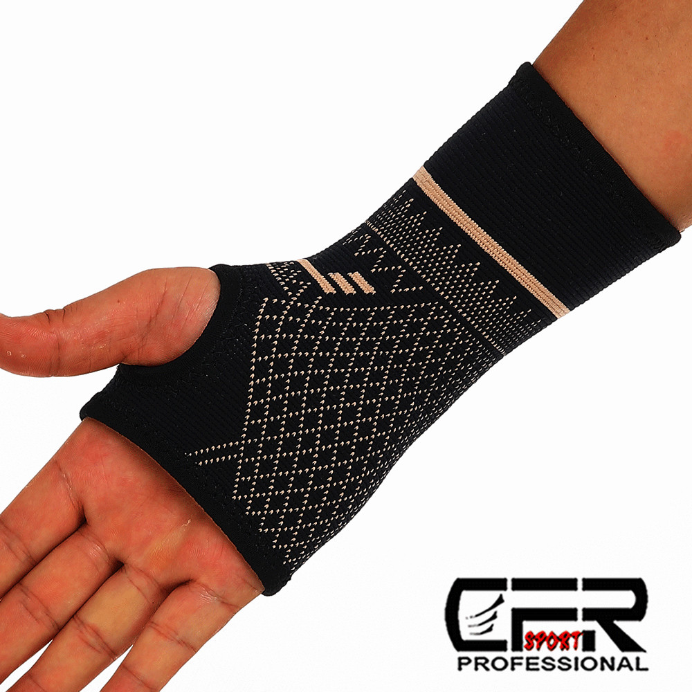Copper Wrist Hand Support Brace Splint Carpal Tunnel Sprain Arthritis Sports SML