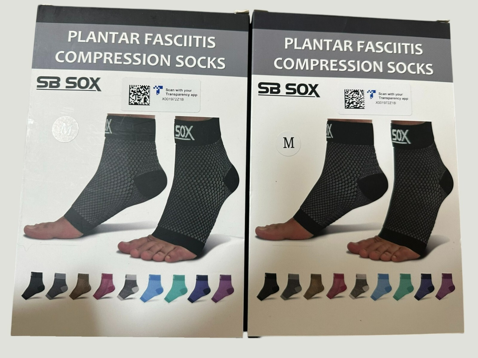 Lot of 2 SB SOX Plantar Fasciitis Compression Socks Arch Support Low Cut – MED