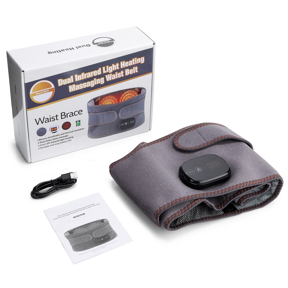 Electric Heating Pad Vibration Massager Cordless Belt Waist Lumbar Pain Relief