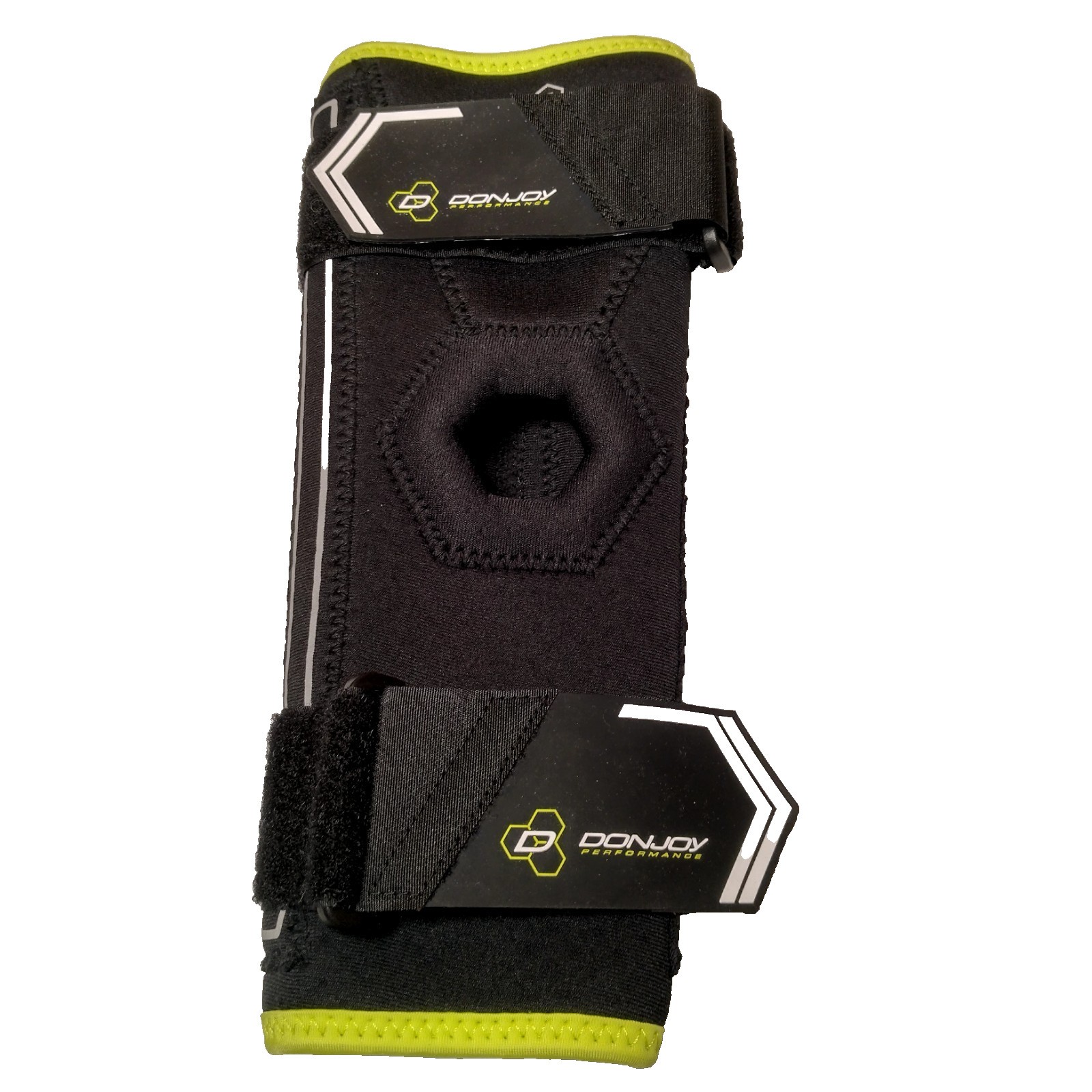 Don Joy Performance Stabalizing Knee Sleeve Small Black Green Neoprene 2 Strap