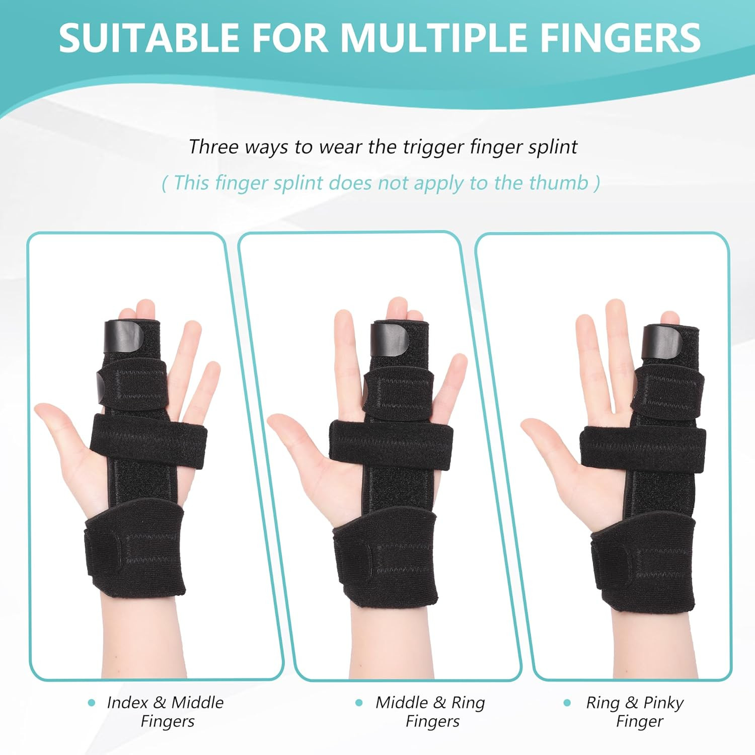 2 Finger Splint,Trigger Finger Splint,Pinky Finger Splint for Broken Finger,Adju