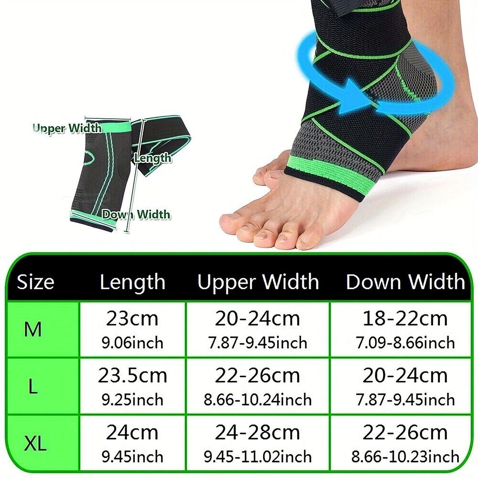 Ankle Support Brace Compression Sleeve Plantar Fasciitis Pain Relief Foot Sleeve