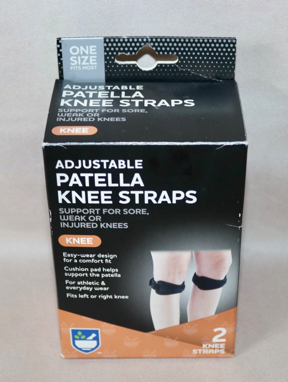 Patella Adjustable Knee Support ~ 2 Knee Straps NEW ~ Distributed By RiteAid