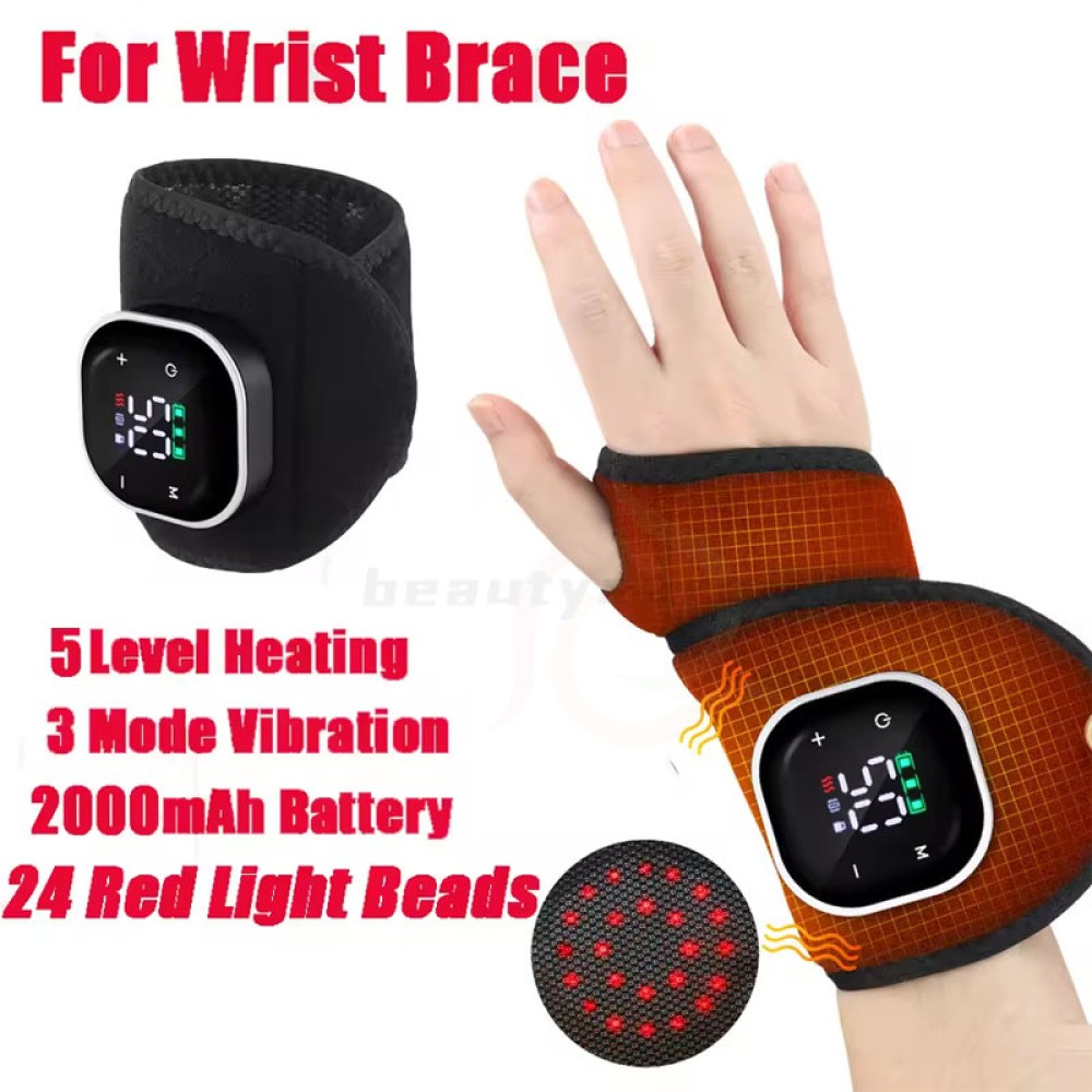 Cordless Hand Wrist Massager Pain Relief with 5 Heat Levels & 3 Vibration Modes