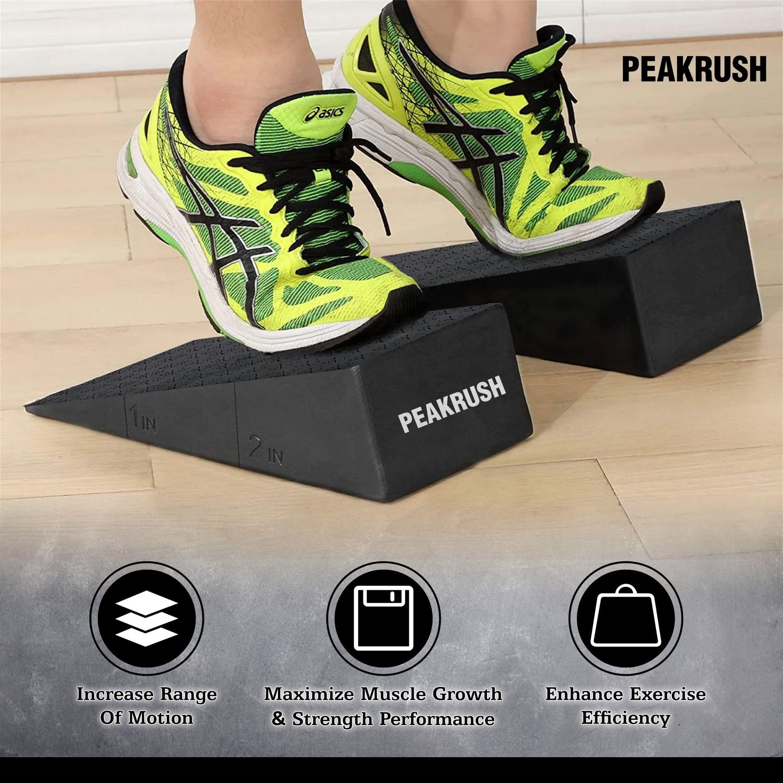 2 Pcs Versatile Squat Wedge Block for Heel Elevated Squat, Small, Black