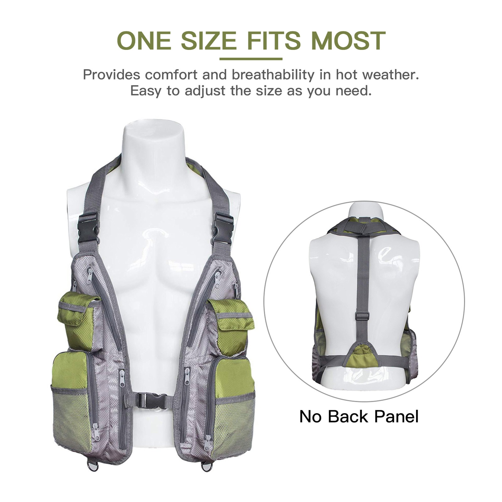 Ultra-light Fishing Vest Men Women Breathable Adjustable Waistcoat With LUHY