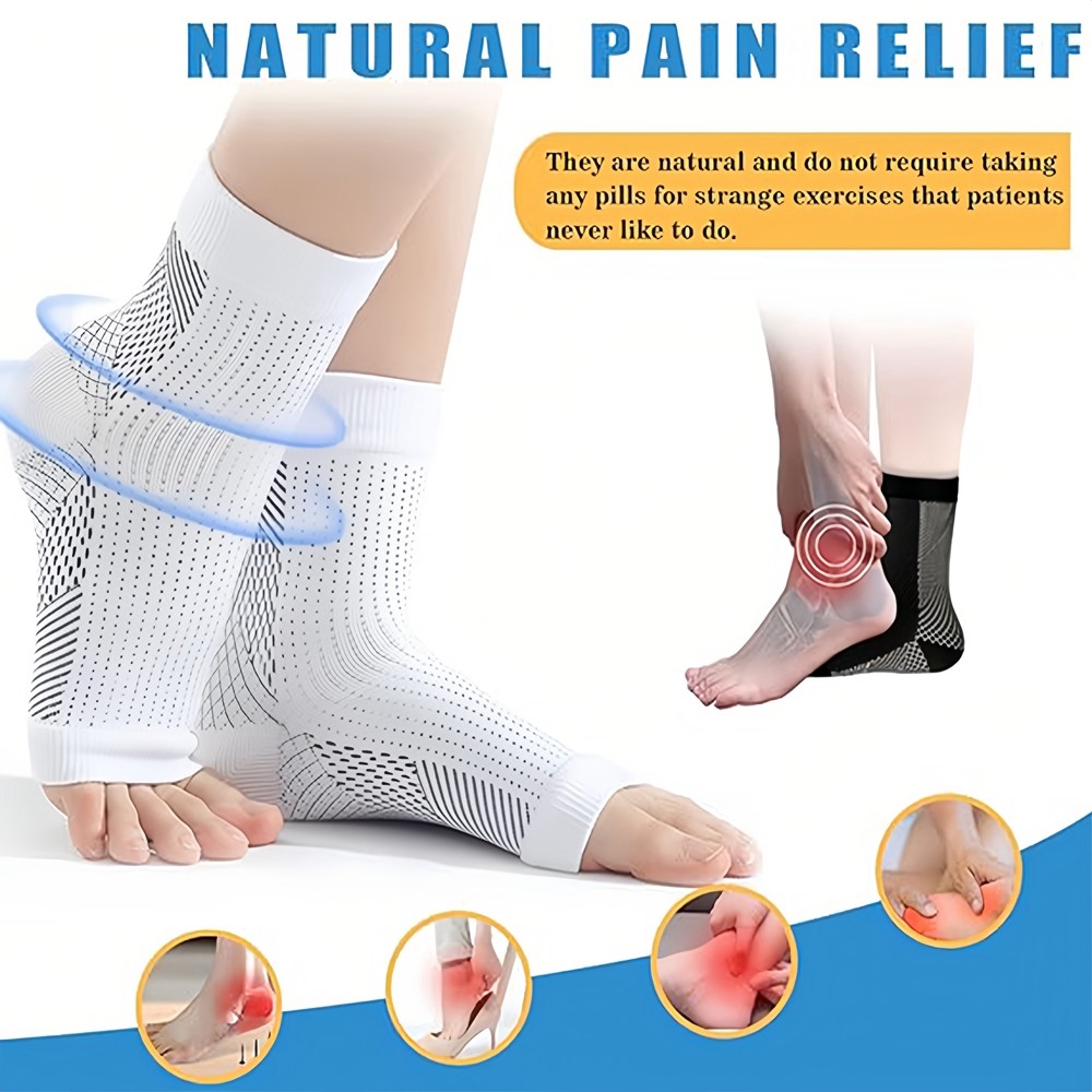 3 Pairs Neuropathy Socks, Foot Compression Sleeve For Pain, Anti Fatigue Support
