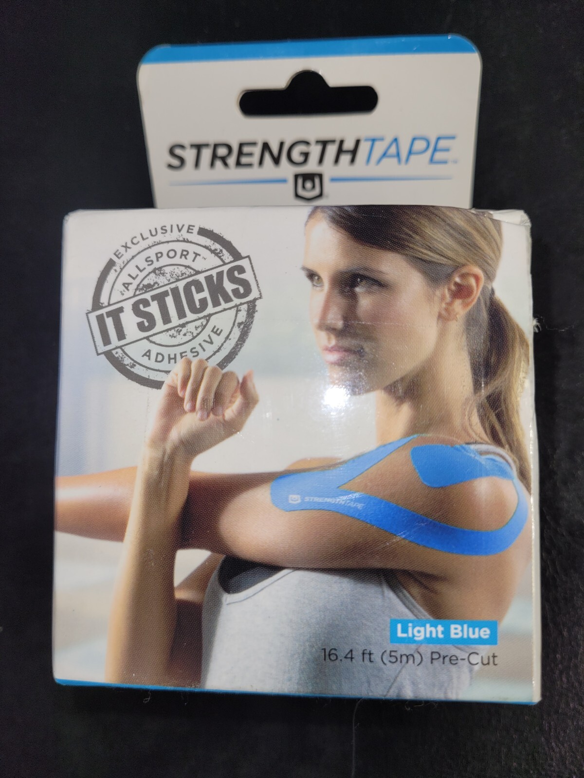 StrengthTape~Kinesiology Athletic Tape 20 Pre-Cut Strips 2″ x 16.4 ft-(LT BLUE)