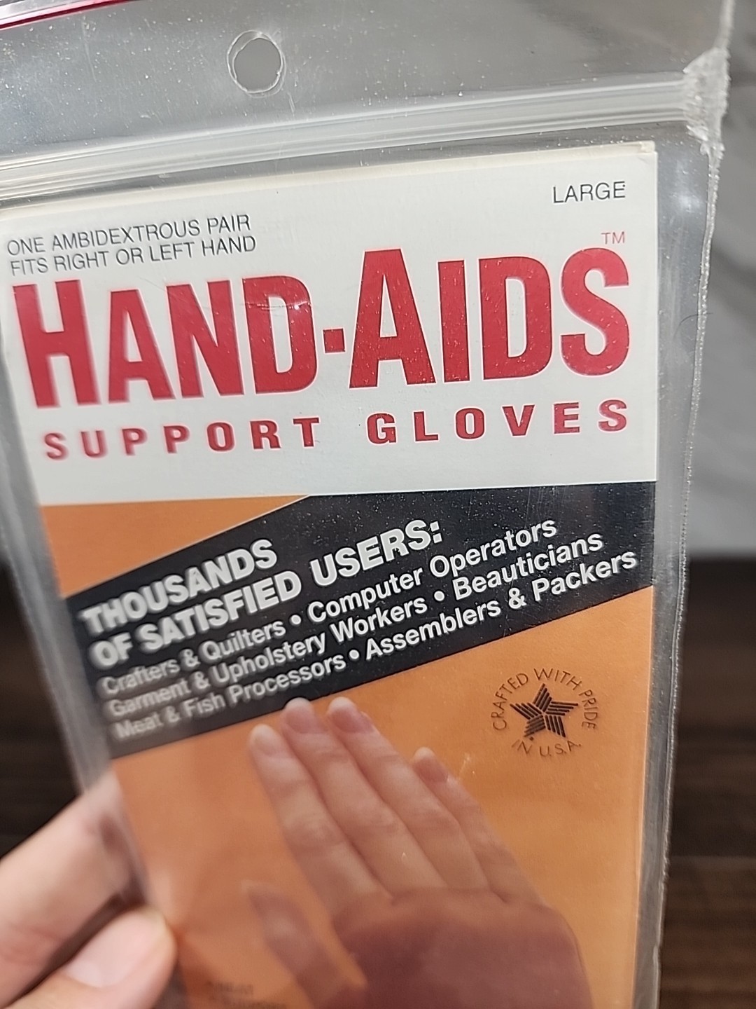 ☆RARE☆~Thergonomic Hand-aids Medium Ergonomic Support Gloves Washable Tan~☆LOOK☆