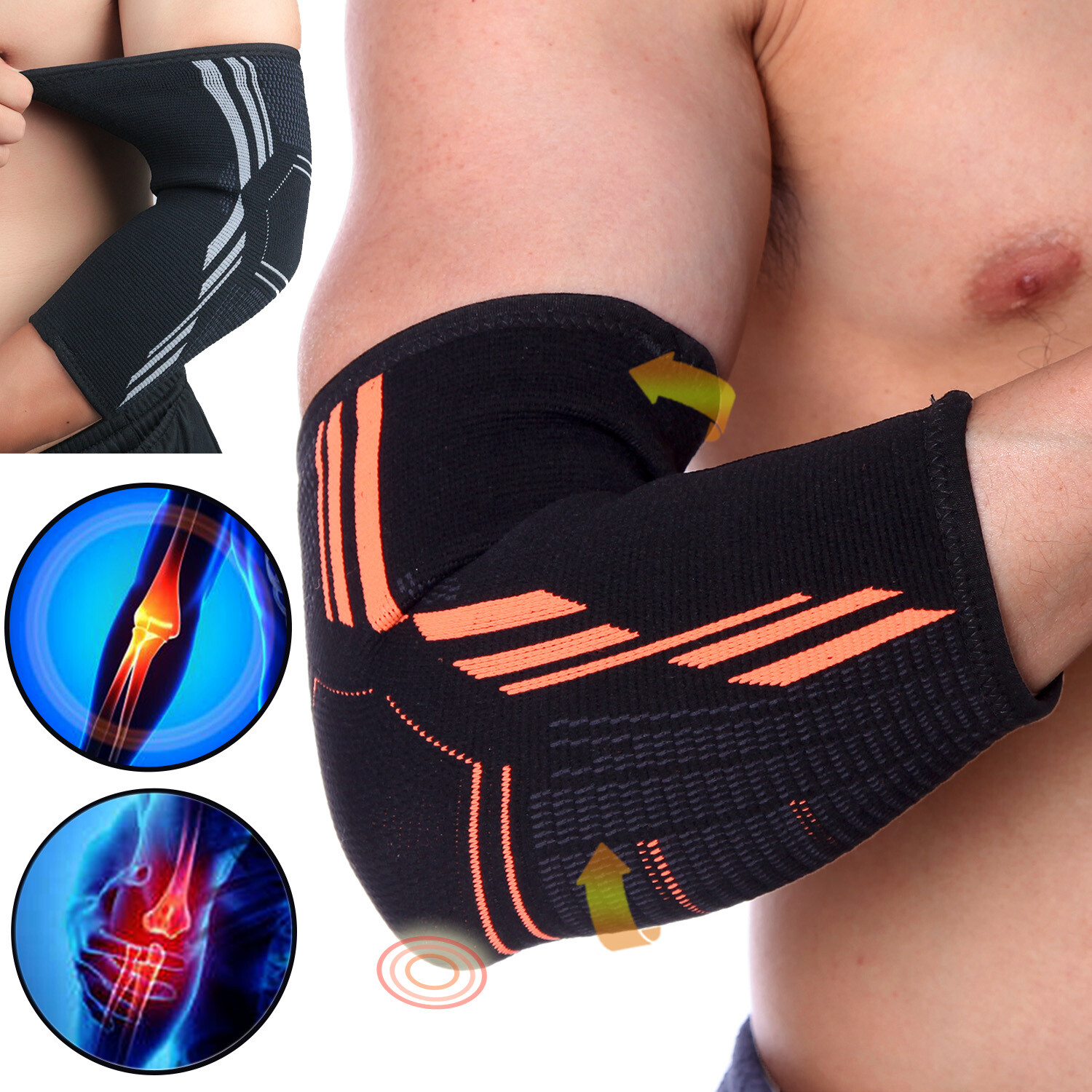 Copper Elbow Support Brace Arm Compression Sleeve Joint for Arthritis Joint Pain