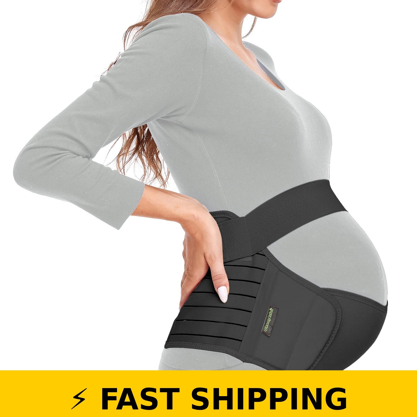ChongErfei Maternity Support Belt – 3 in 1 Black, L Size