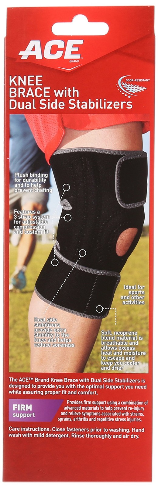 ACE Adjustable Knee Brace with Dual Side Stabilizers, Helps support weak, inj…