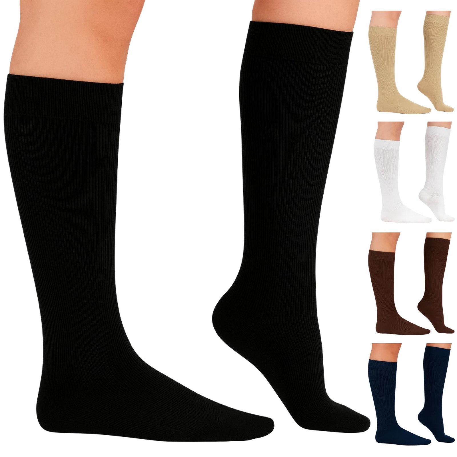 ABSOLUTE SUPPORT Opaque Medical Compression Socks 20–30 mmHg 2X-Large, Black