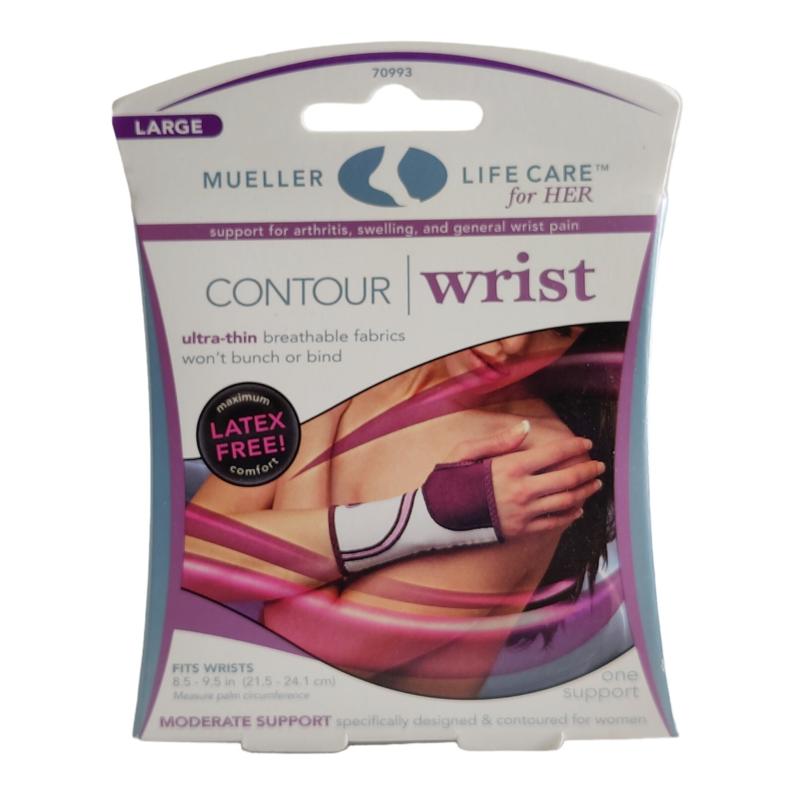 Mueller Life Care For Her Contour Wrist Brace Moderate Support Size L