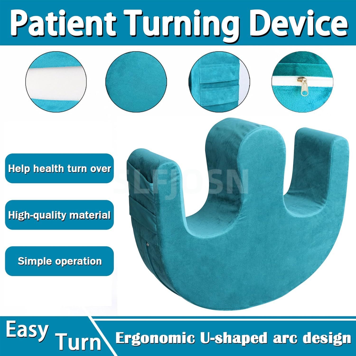 1x Bedridden Patient Turning Device with Fixing Strap Elderly Assistance Product