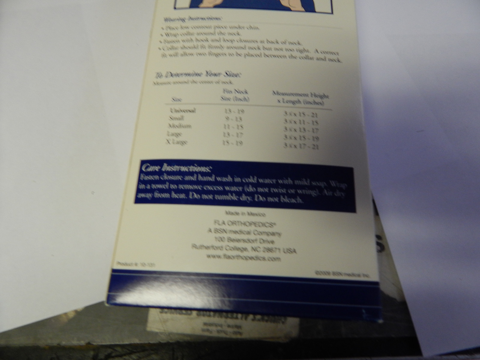 FLA Orthopedics Cervical Collar, Small, Hospital Grade, New in Package, 21A