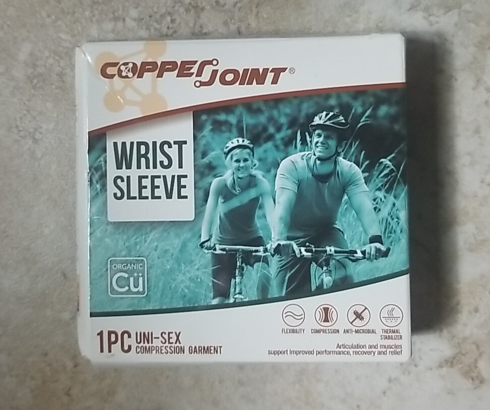 CopperJoint Wrist Sleeve Compression Garment Unisex Black 1 PC (Left, Large)
