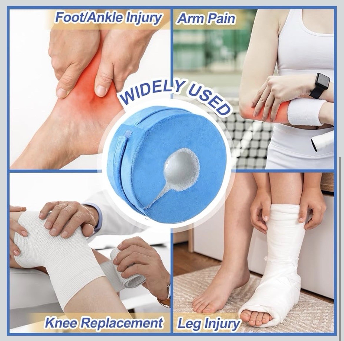 2 Pack Heel Protector for Pressure Sores Fleece Foot Elevation Pillow Adjustable