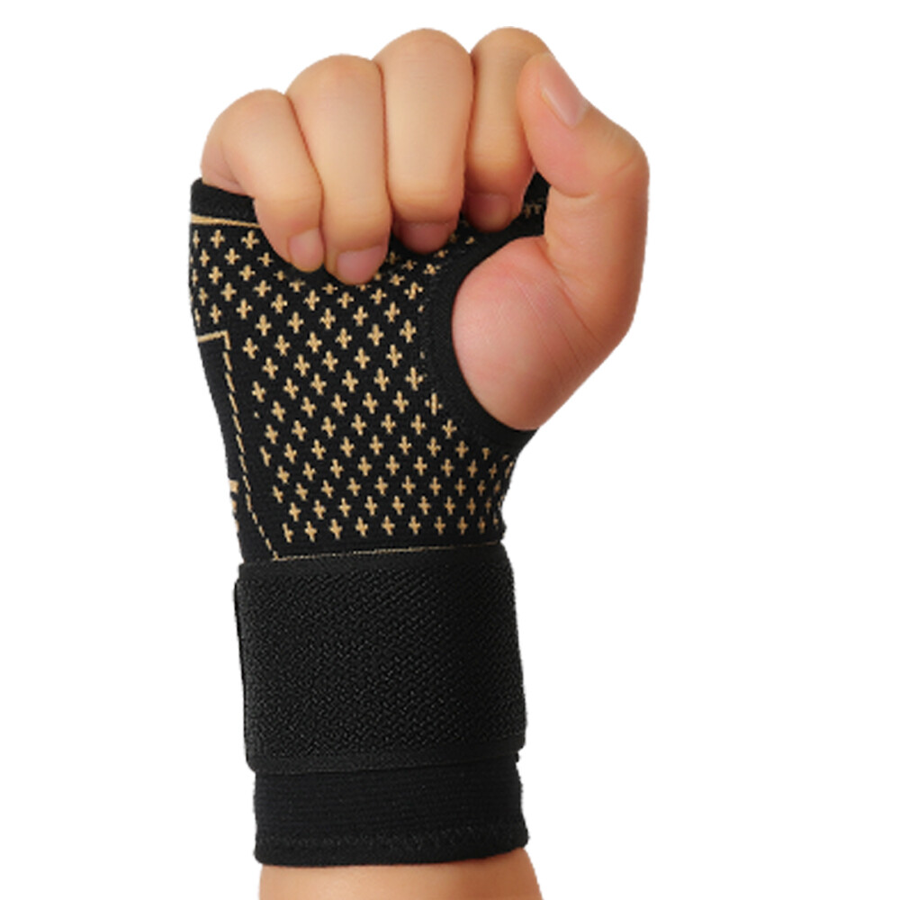 Copper Wrist Brace Support Compression Sleeve Arthritis Gym Carpal Tunnel Hand