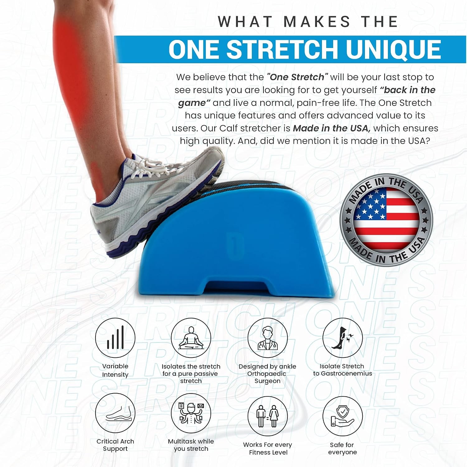 Multitask hands free while you stretch your calves for plantar fasciitis foot