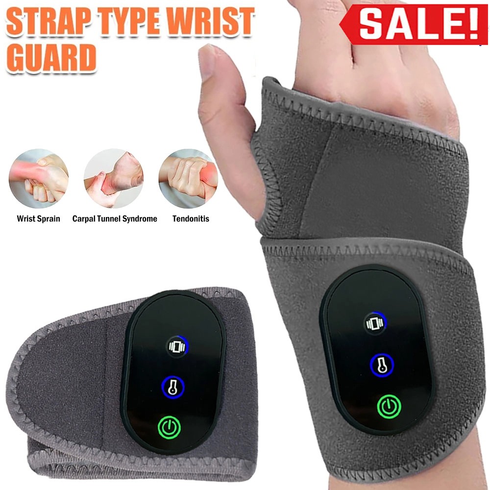 Electric Heated Wrist Vibration Massage Wristbanb Carpal Tunnel Pain Relief USA