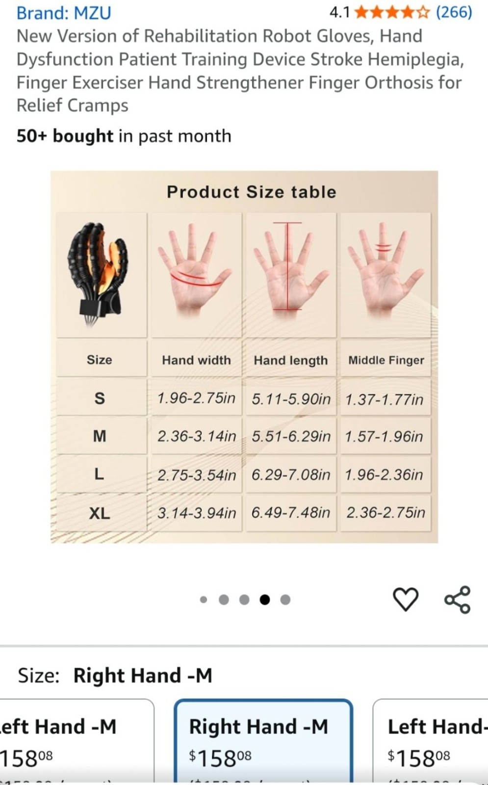 Robot Gloves for Arthritis, Stroke Hemiplegia, Cerebral Palsy Right Hand-M