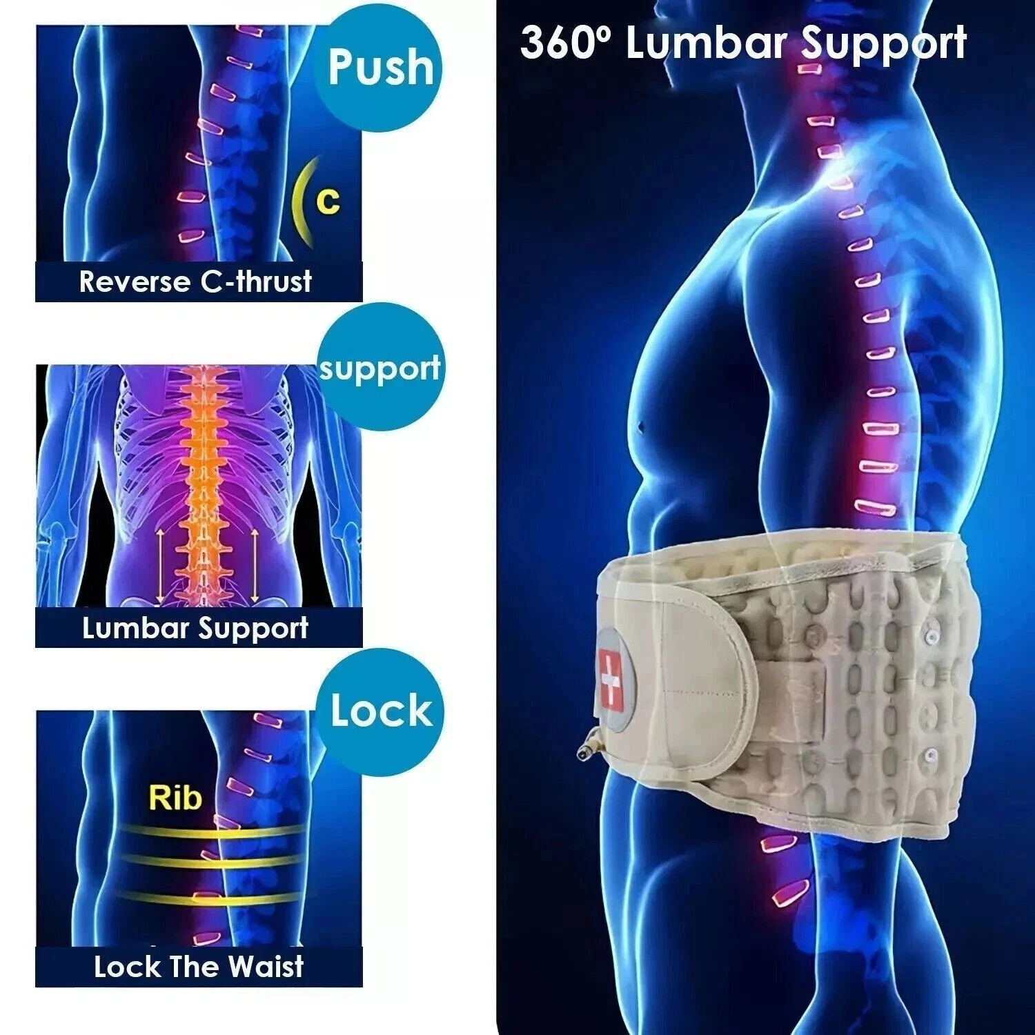 Decompression Back Belt Lower Lumbar Support Belt Lumbar Inflatable Compression