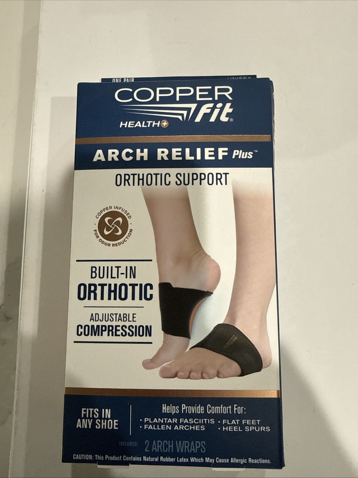 Arch Relief Plus Built-In Orthotic Support Black Copper Fit Health Unisex