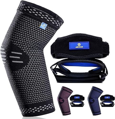 Compression Elbow Support Sleeve 2 Pack Tennis Golfer Pads Pain Relief