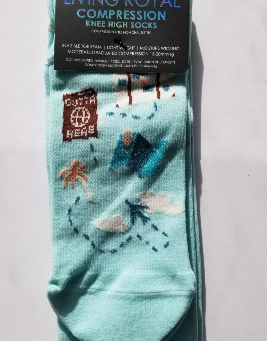 Compression Socks Knee High Unisex – Travel Pattern One Size