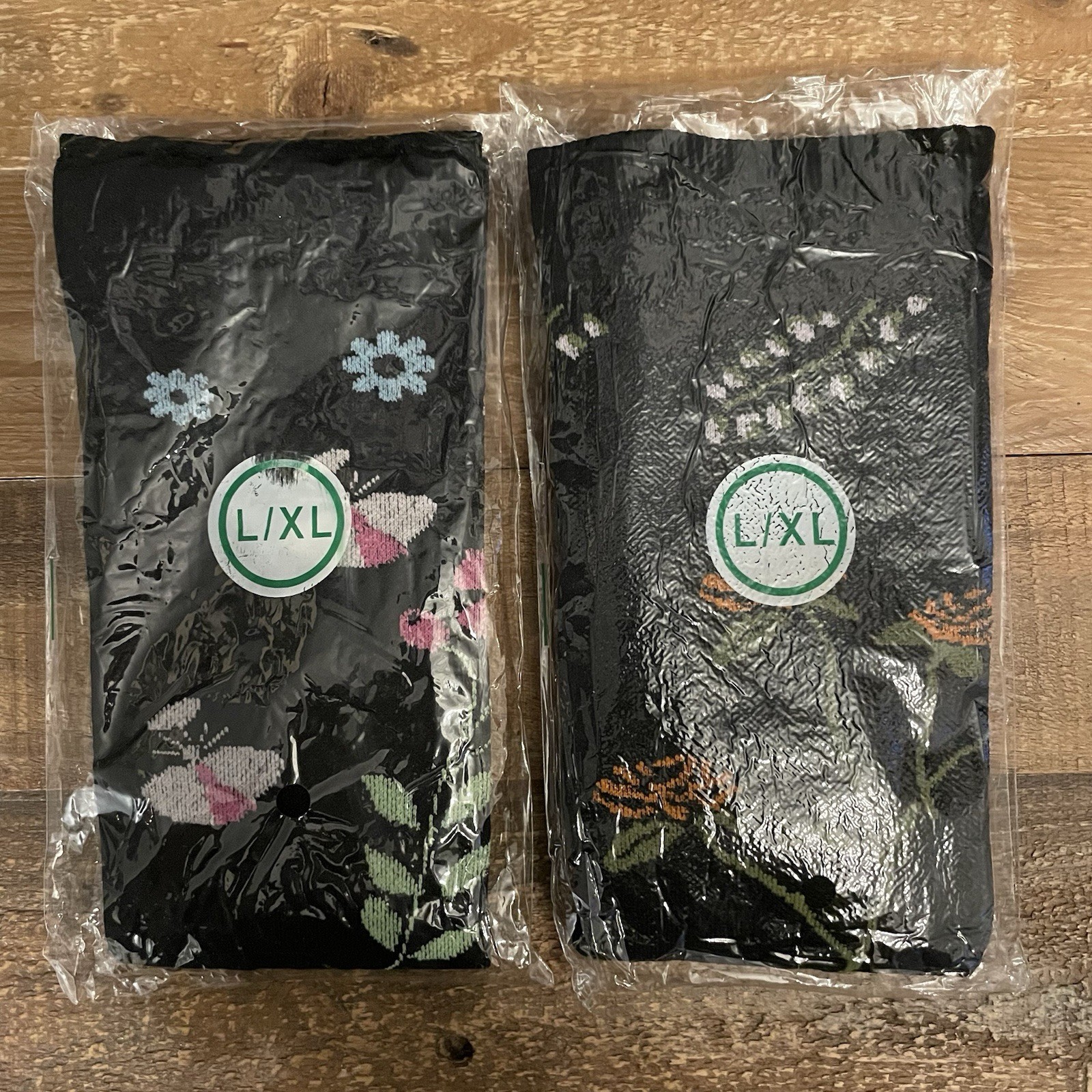 NEW 2 Pair Womens L/XL Compression Socks Walking Stockings Boho Floral Lot