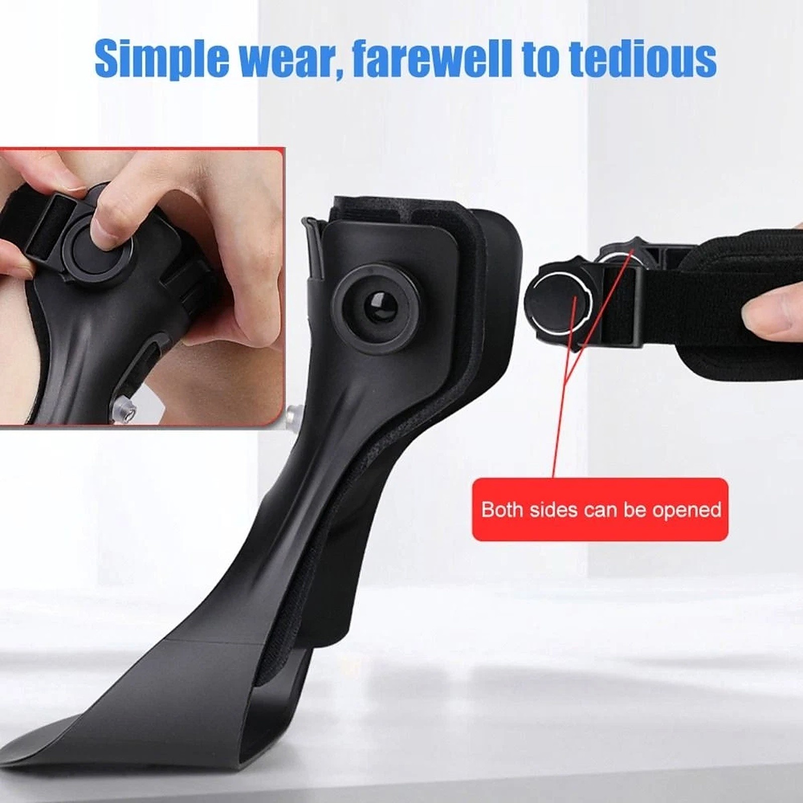 Drop Foot Ankle Brace Orthosis Support with Inflatable Airbag Adjustable