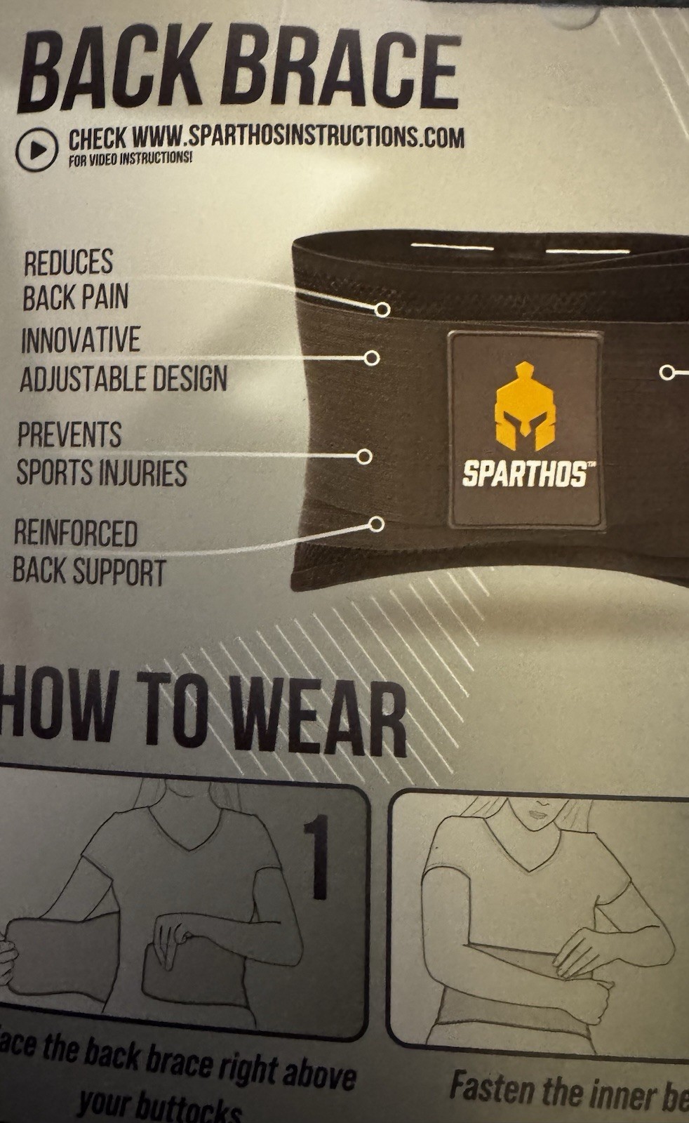 🔥 NEW Sparthos Adjustable Back Support Brace Size LARGE for Men and Women 🔥