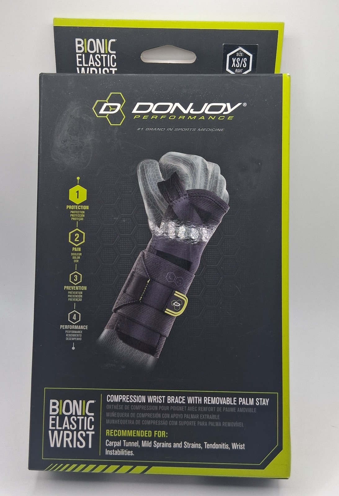 DONJOY PERFORMANCE Bionic ELASTIC WRIST XS/Small Right Hand – BLACK