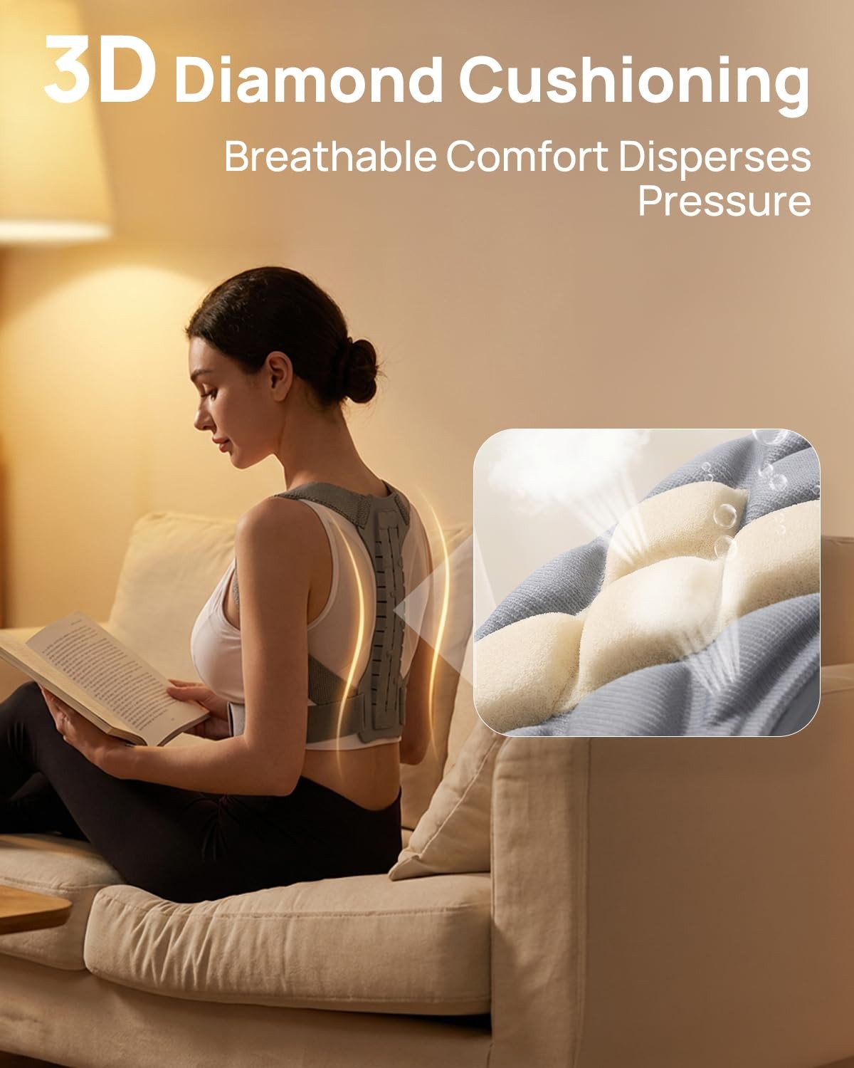 Upper Back Posture Corrector for Women, After-Work Sofa Reading Support, Twin…
