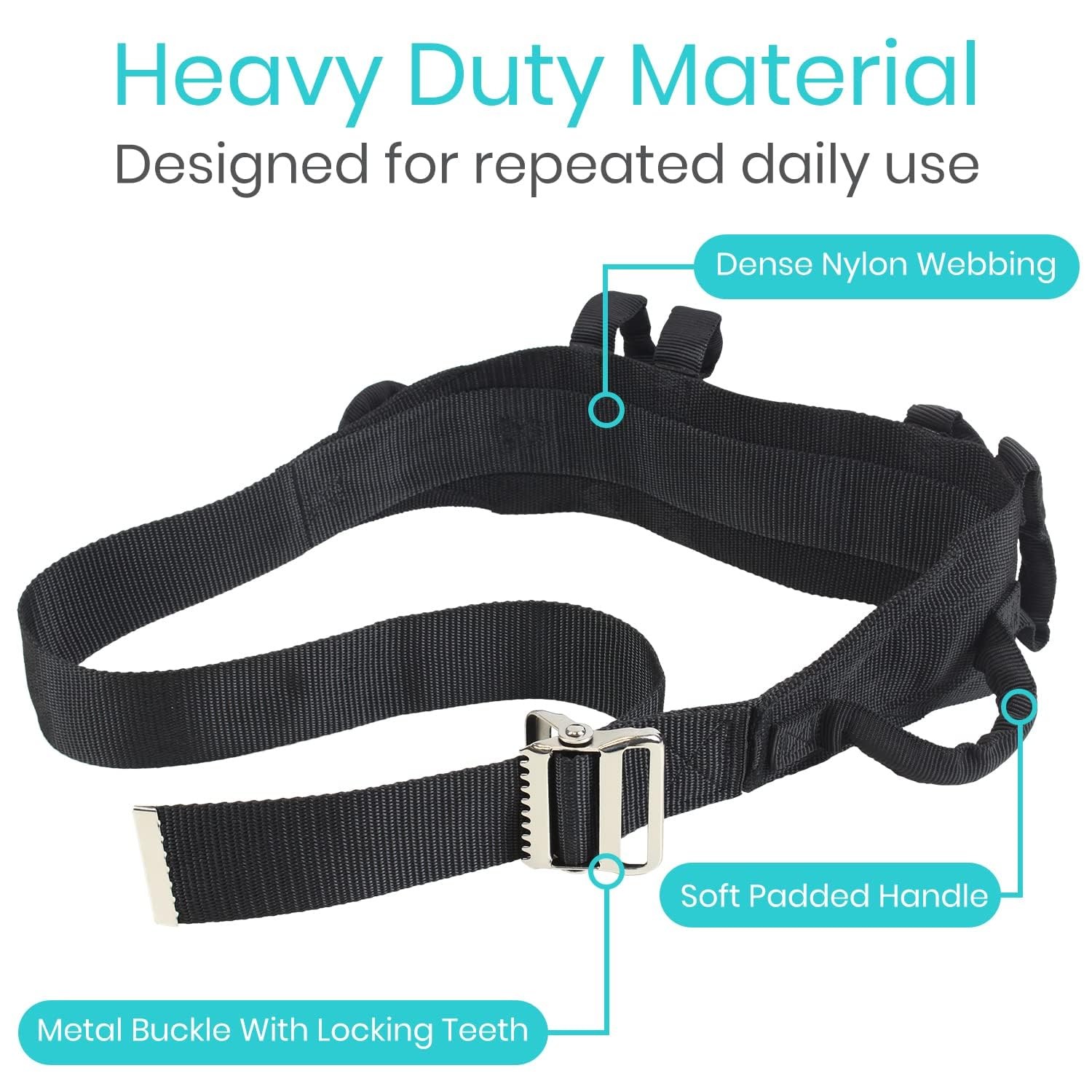 Gait Belt Transfer Belt with Handles – 300Lbs Capacity for Patient Assist
