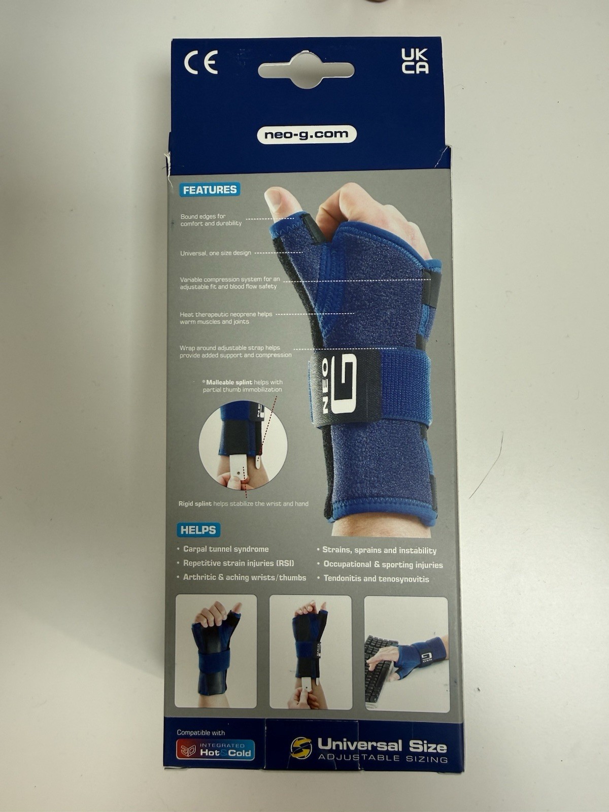 Neo G Stabilized Wrist Thumb Brace Universal Size Left