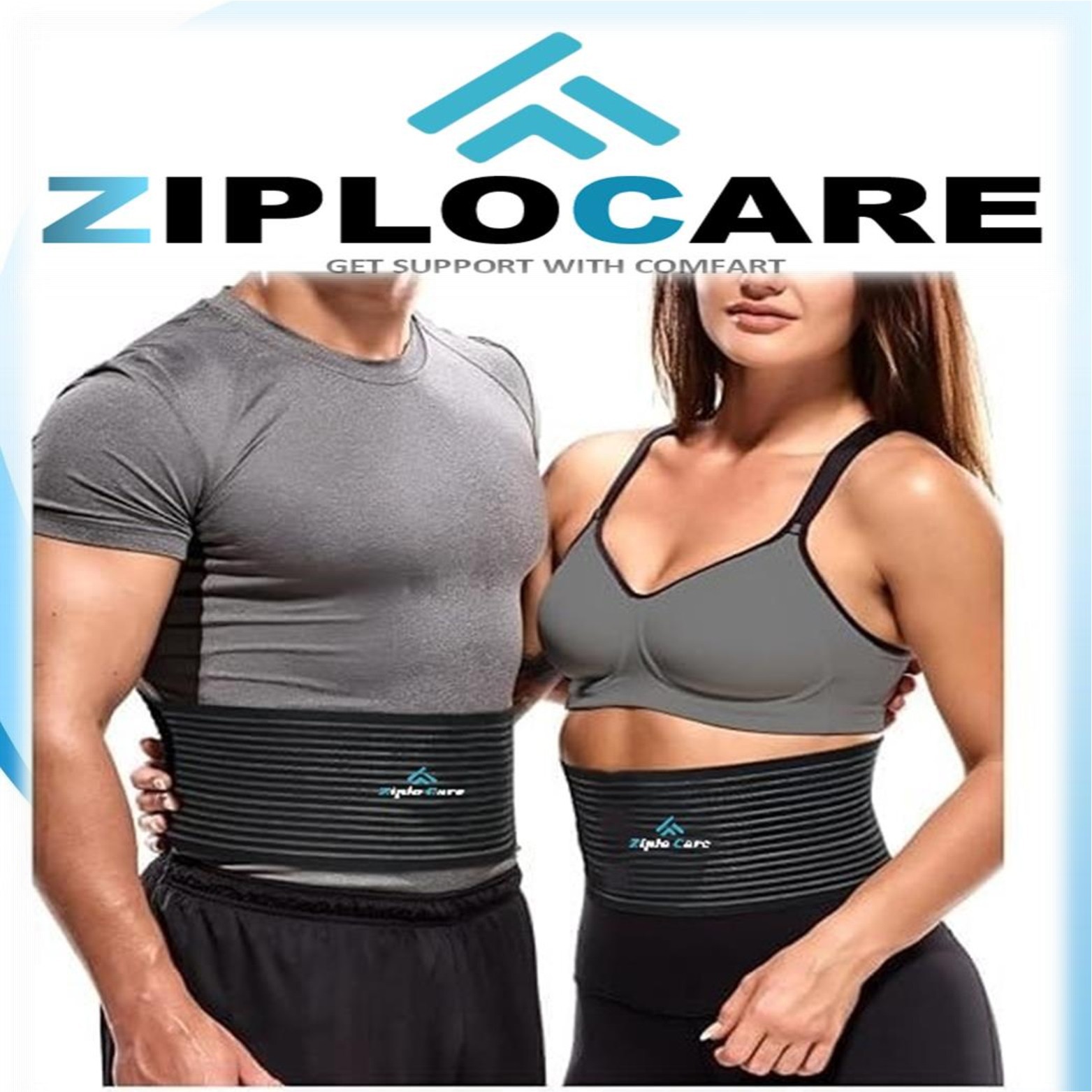 Umbilical Black Hernia Belt Pain relief Support Brace with 1 Removable Compressi